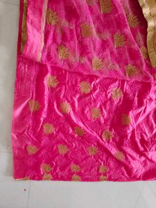 Pink Embellished Saree