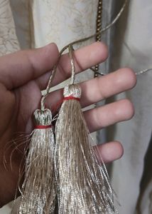 Cream Long Frock With Kothi