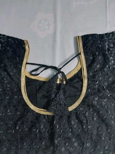 Black Embroidery Stitched Blouse