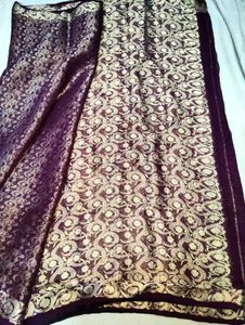 Elegant Purple Banarasi Saree 💗