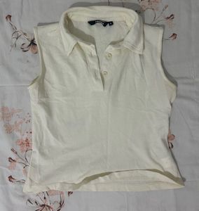 Sleeveless Polo Top