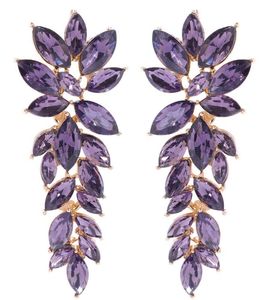 Purple Crystal Chandelier Earrings
