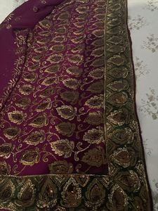 Purple Embroidery Saree