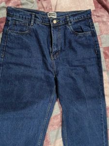 Dark Blue Straight Leg Jeans