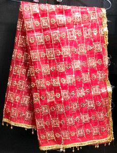 TRADITIONAL RED POOJA CHUNNI/CHUNRIES