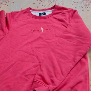Pink Crewneck Winter T Shirt