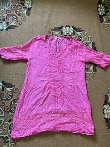 Pink Embellished Tunic Top