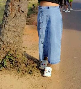 Denim Long Skart  With Full Botom Petten ....