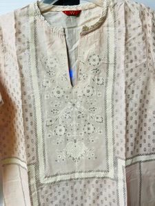 W Cream Kurti