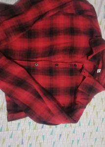 Red Plaid Crop shirt