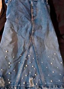 Pearl Denim Dungaree Dress