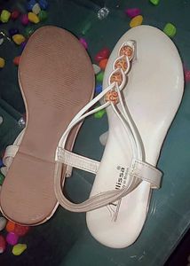 White Beaded Thong Sandals