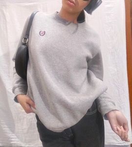 Pinteresty solid grey oversized sweatshirt