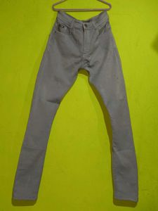 Ash Gray Casual Skinny Jeans For Men