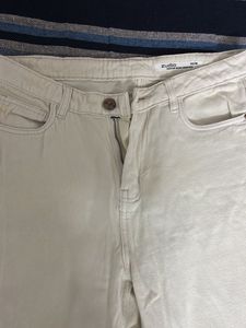 Beige Denim Jeans