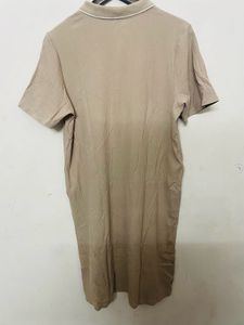 Casual Beige Shirt Dress