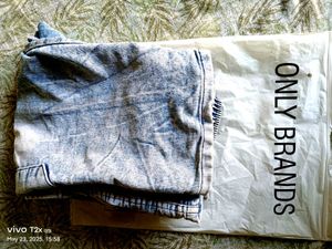 Acid Wash Denim Cargo Shorts
