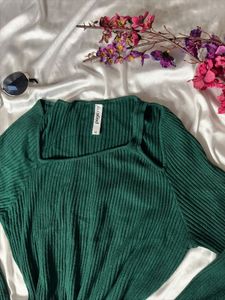 Emerald winter Green Knit Dress