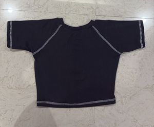 Black Moth Graphic Crop Top