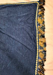 Ruffled Denim Saree