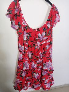 ♥️ Red shoulder off top dress