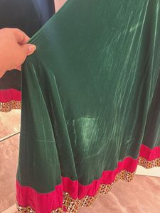 Emerald Green Velvet Anarkali Suit