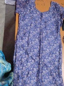 Blue Printed Kurti Top
