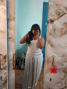 Striped Wide Leg Trousers