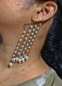 Pearl Dangle Earring Cuffs