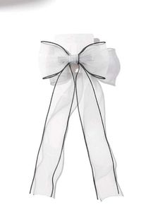 Elegant White Bow Hair Clip