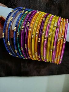 Multi Coloured Glass Bangles