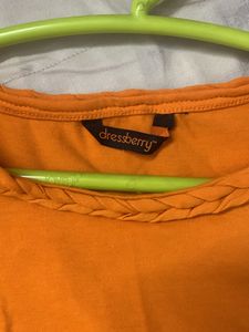 Orange Cold Shoulder Top From Myntra