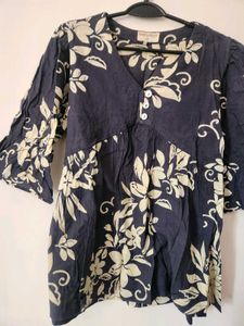 Alia Cut Indigo Top