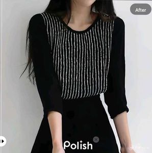 New With Tag Korean A Line Stripped Pullover