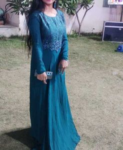 Elegant Teal Ethnic Gown