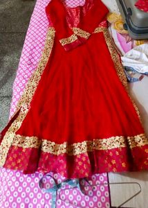 New Red Suit With Golden Lace