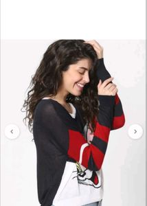 ONLY Womens Round Neck Tom and Jerry Printed Top