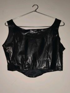 Black corset leather top