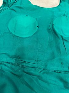 Teal Evening Gown with Heavy Work