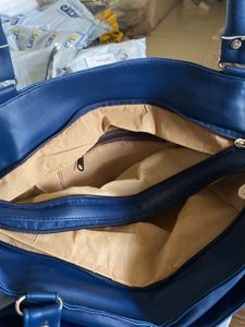 Stylish Blue Quilted Tote Bag