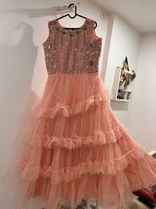 Mirror Work Party Wear Heavy multi FlairedGown