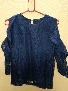 Elegant Navy Lace Top