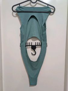 Green Cutout Bodysuit