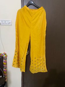 Its Mango Yellow Colour With Blue Dupatta