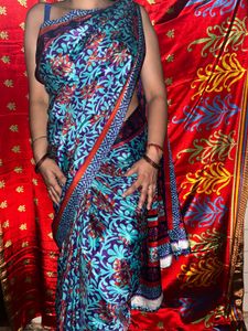 Beautiful pure smooth crepe saree
