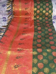 Elegant Red &amp; Green Saree
