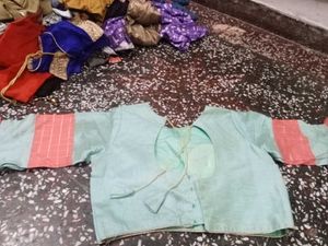 Mint Green & Peach Blouse