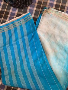 Blue Ombre Dupatta with Gold Accents