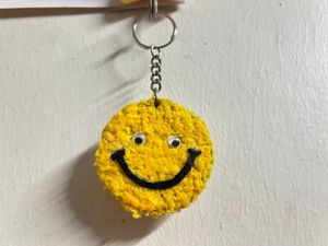 Woollen Smiley Keychain