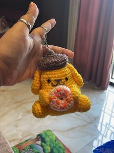 Crochet PomPomPurin Keychain